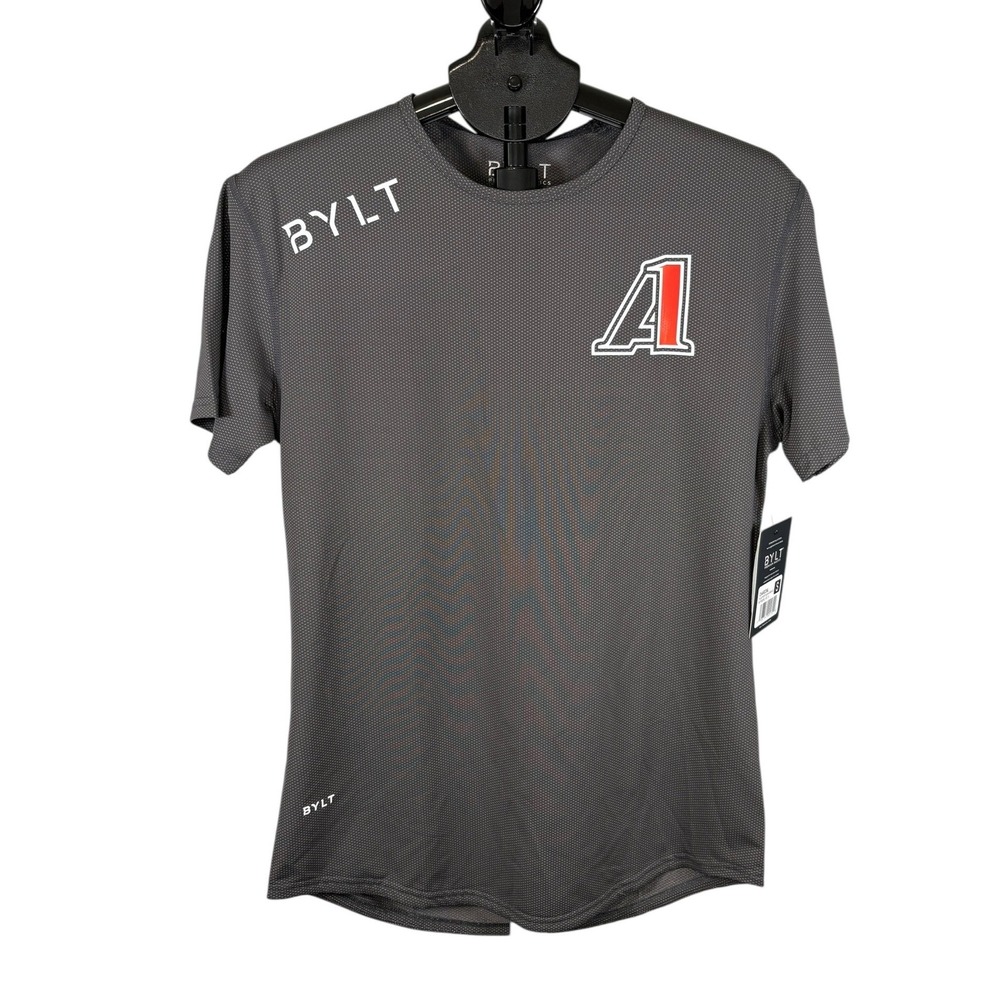 BYLT Premium Basics Pulse Short Sleeve Drop-Cut Shirt Charcoal Mens S MTSS0262